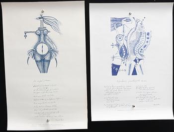 MAX WALTER SVANBERG, 7 delar. Affischer med numr.