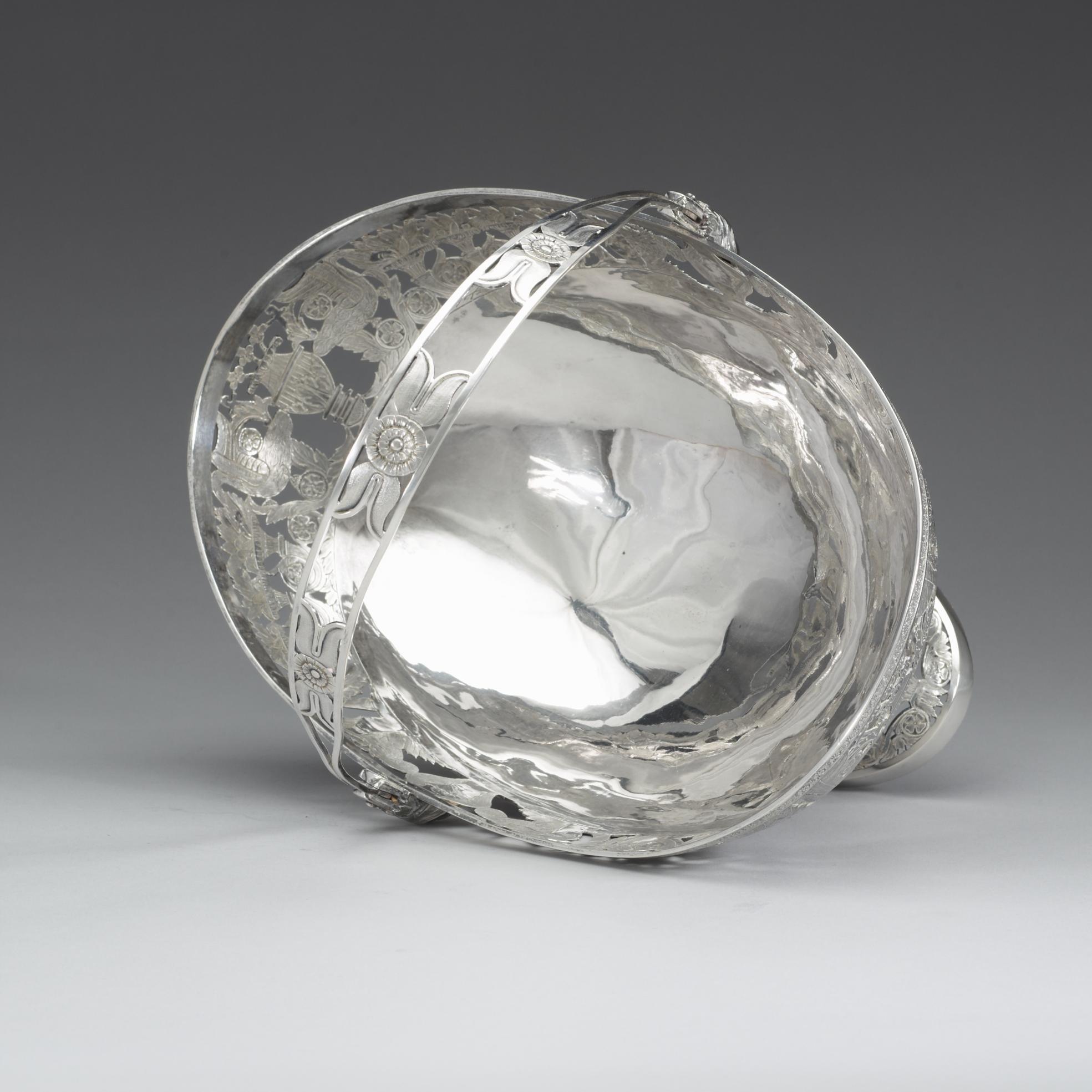A Swedish 19th century silver basket, marks of Anders Lundqvist, Stockholm 1826.