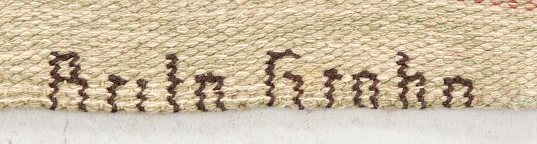 Brita Grahn, rug, röllakan technique, signed, approximately 197x144 cm.