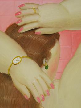 Fernando Botero, "El cuarto de baño".