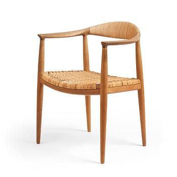 411. Hans J. Wegner, an oak and rattan 'The Chair', JH501, Johannes Hansen, Denmark.