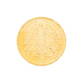 Guldmynt, Österrike-Ungern, 20 Corona, 1895.