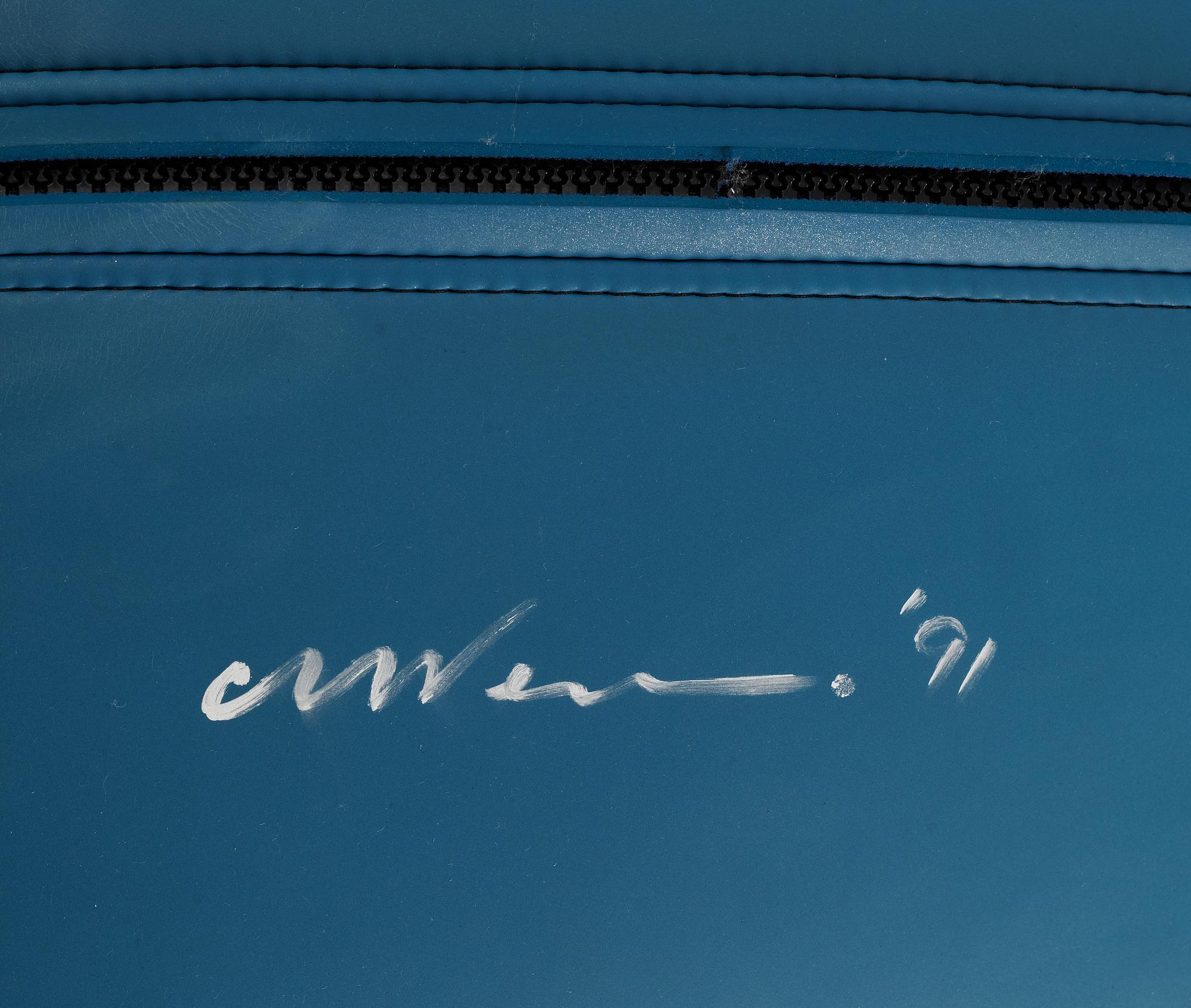 A Marc Newson 'blue neoprene Embryo Chair by Idée, Japan.