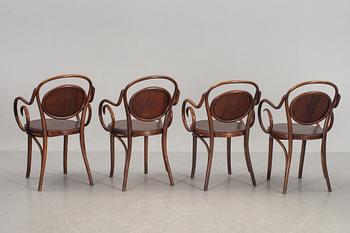 KARMSTOLAR, 4 st, Cafémodell, Thonet-stil, 1900-tal.