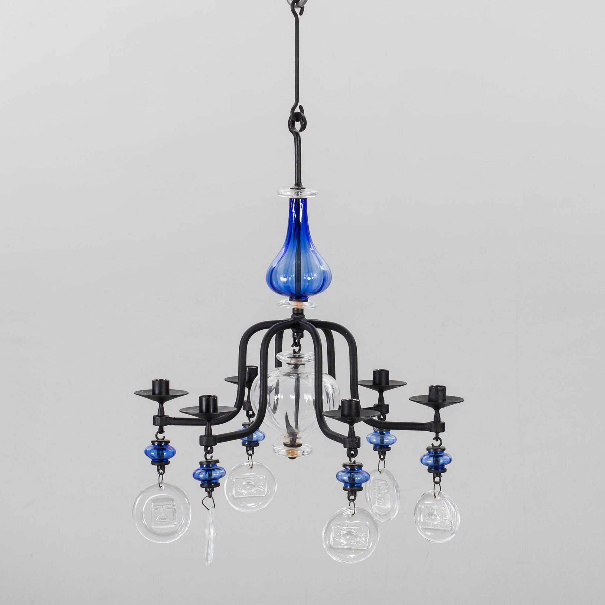 ERIK HÖGLUND, ljuskrona Boda Smide 1900-talets andra hälft.