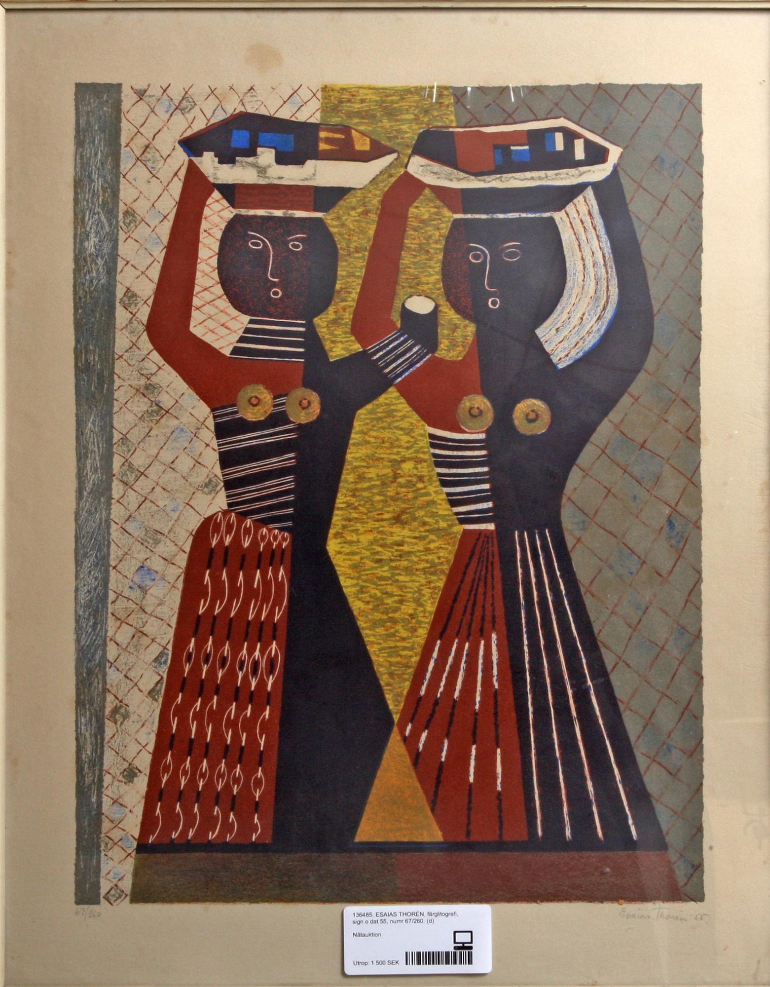 ESAIAS THORÉN, färglitografi, sign o dat 55, numr 67/260.