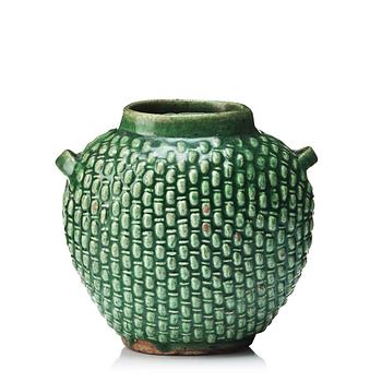 610. A green glaze spice jar, presumably late Ming dynasty.