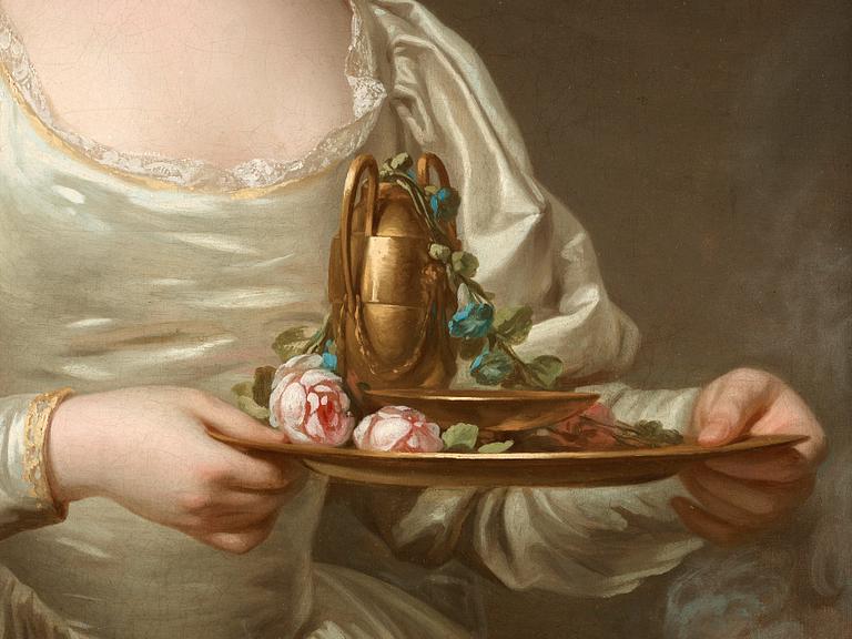 Alexander Roslin, Portrait of a lady, said to be Mlle Bourgevin de Linas, as a Vestal Virgin.