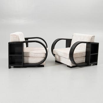 Armchairs, a pair, Art Deco style, 20th century.