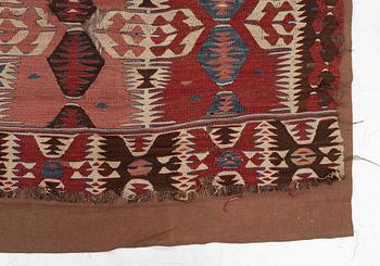 An Antique Mut kilim, central Anatolia, c. 250 x 130 cm.