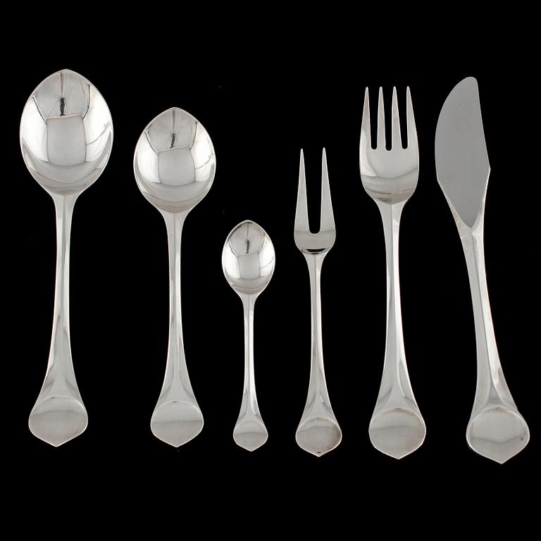 BESTICKSERVIS, 53 delar, nysilver, "Lotus", Rosenthal, 1900-talets fjärde kvartal.