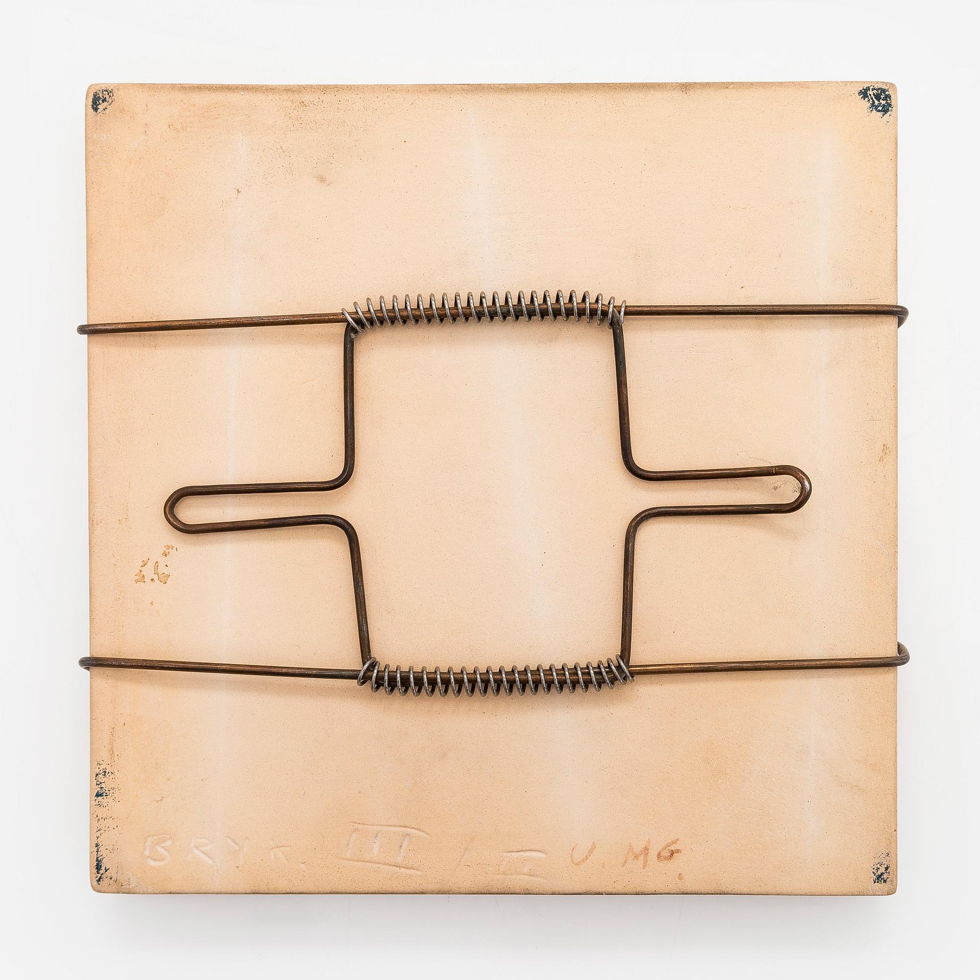 Rut Bryk, relief, stoneware, signed BRYK.