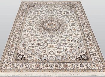 A part silk Nain carpet, so called 6 LAA, signed Akhavan, c 240 x 154 cm.