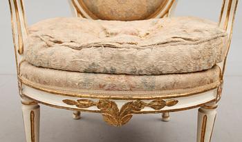 KARMSTOL, gustaviansk, 1700-talets slut.