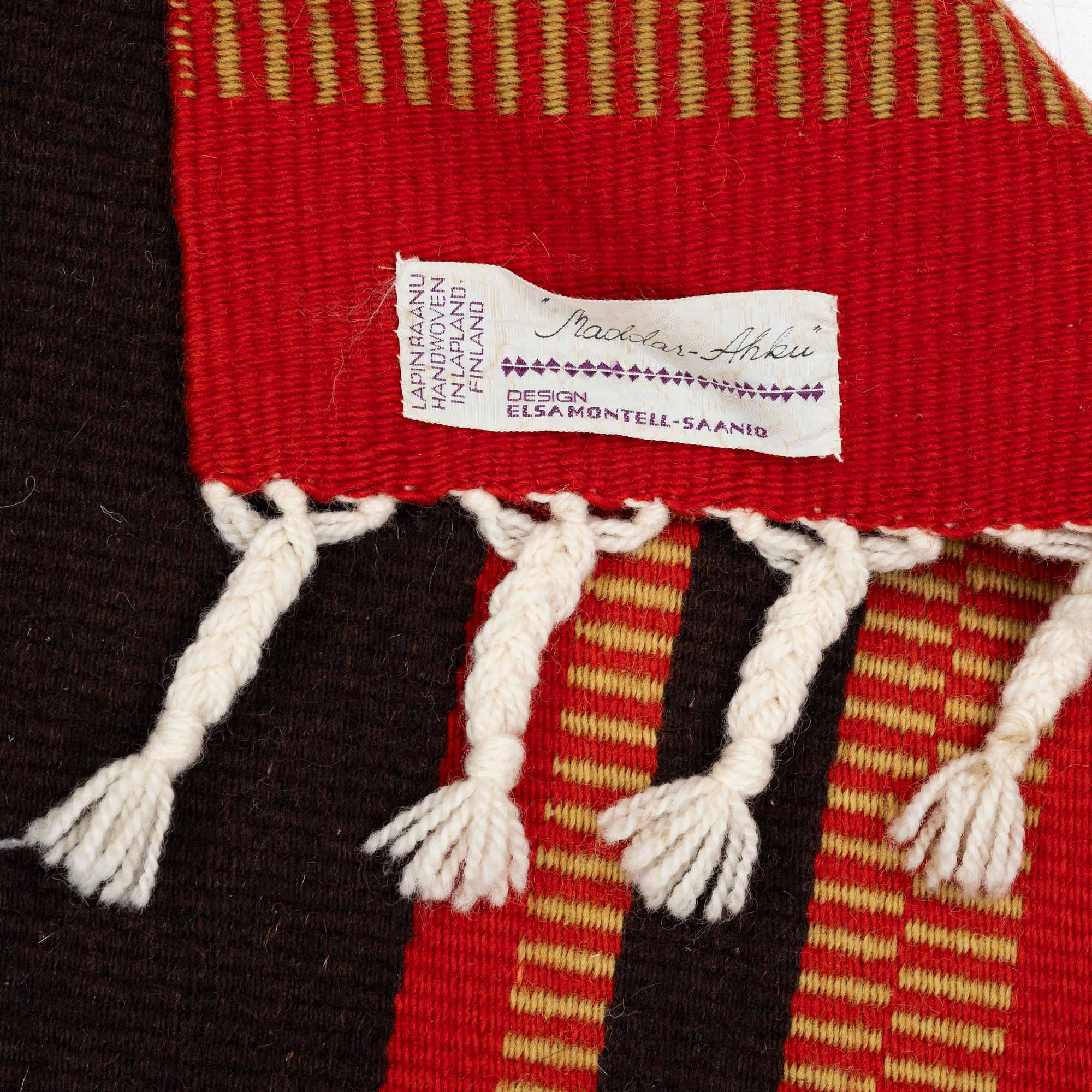 Elsa Montell-Saanio, a 'Maddar-Ahkü' wall hangning, Finland, c. 212 x 135 cm.