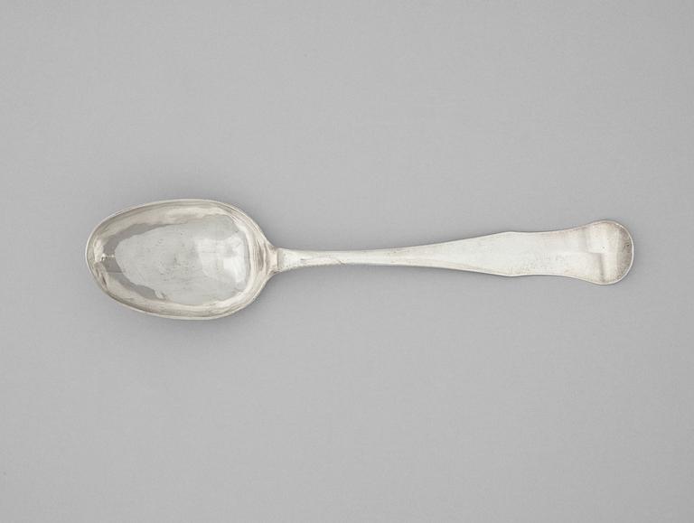 A Swedish 18th century silver serving-spoon, marks of Pehr Zethelius, Stockholm 1771.