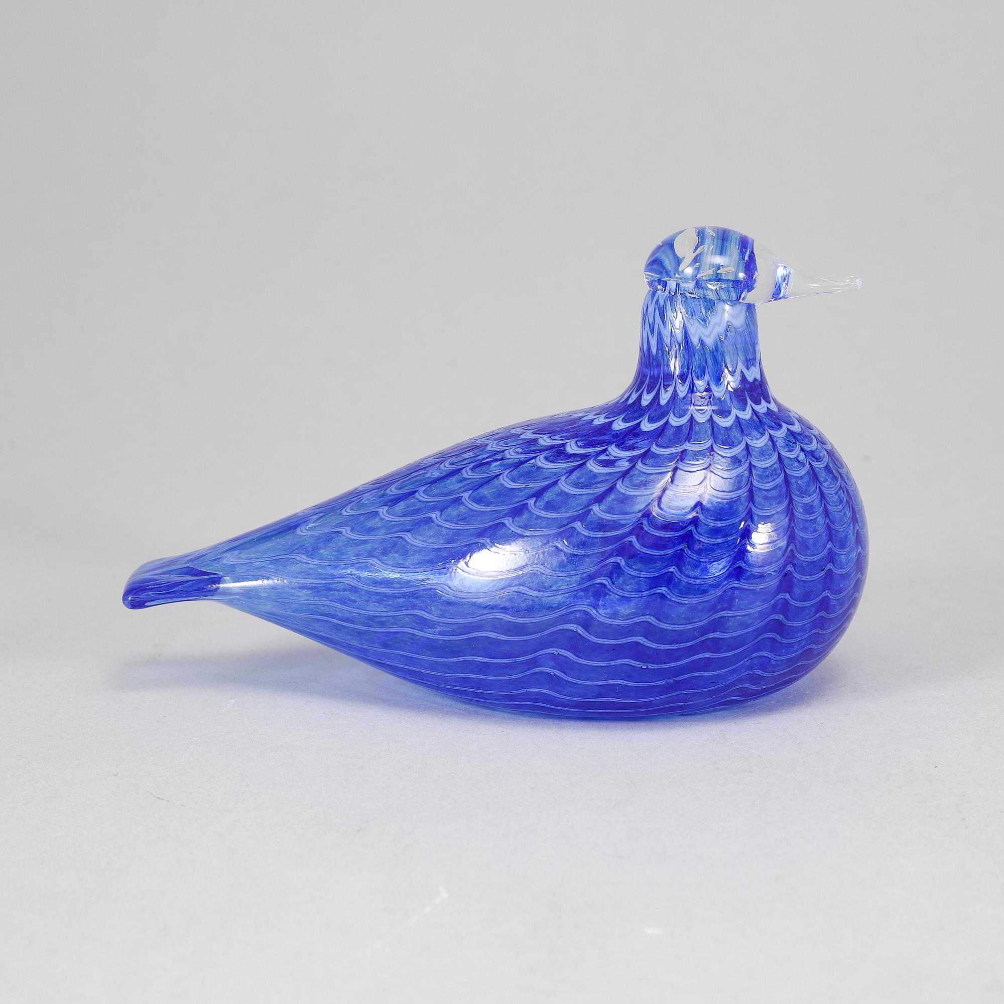 OIVA TOIKKA, a glassbird, Bluebird (Sinisulka) 1991–, signed O.Toikka, Nuutajärvi.