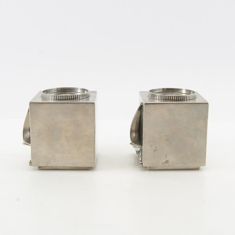 Cigarette case, candlesticks, ashtray, 4 pieces, GAB, 1936 -1938.