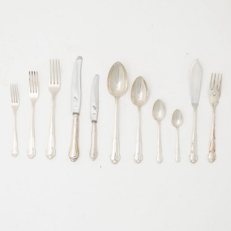 A Swedish silver cutlery, model 'Drottning Viktoria', mark of CG Hallberg, Stockholm 1936 (144 pieces).