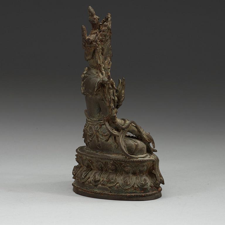 A bronze figurine of Maitreya Bodhisattva, Ming dynasty, 17th century.