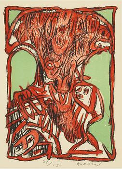 Pierre Alechinsky, "Schismes", fyra stycken färglitografier.