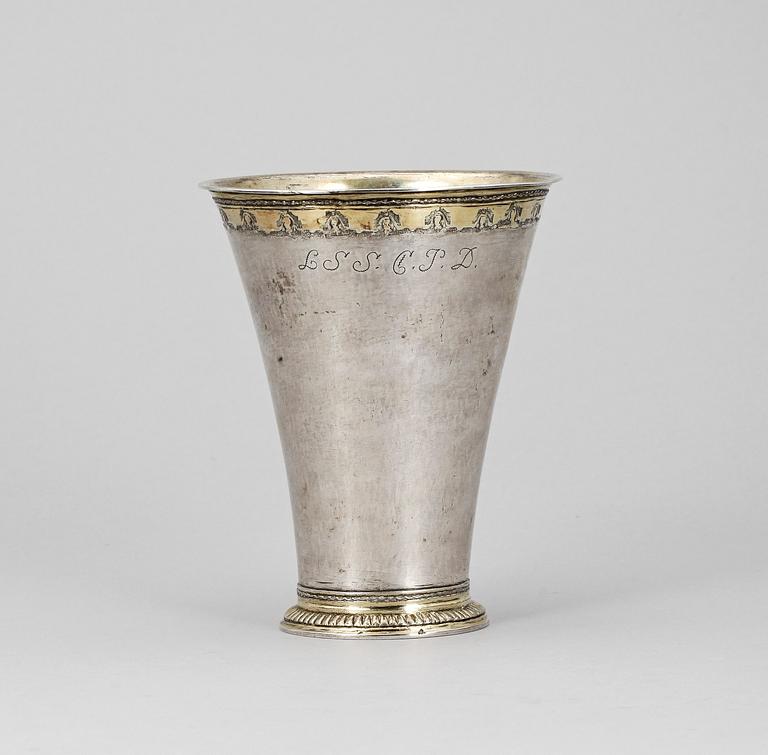 BÄGARE, silver, Anders Lundman, Stockholm, 1755. Ca 251g.