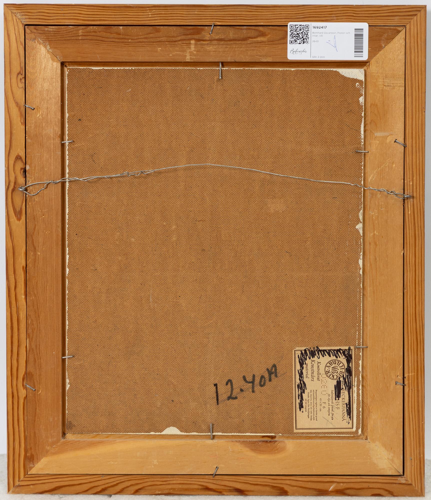 Bernhard Oscarsson, Peonies and irises.