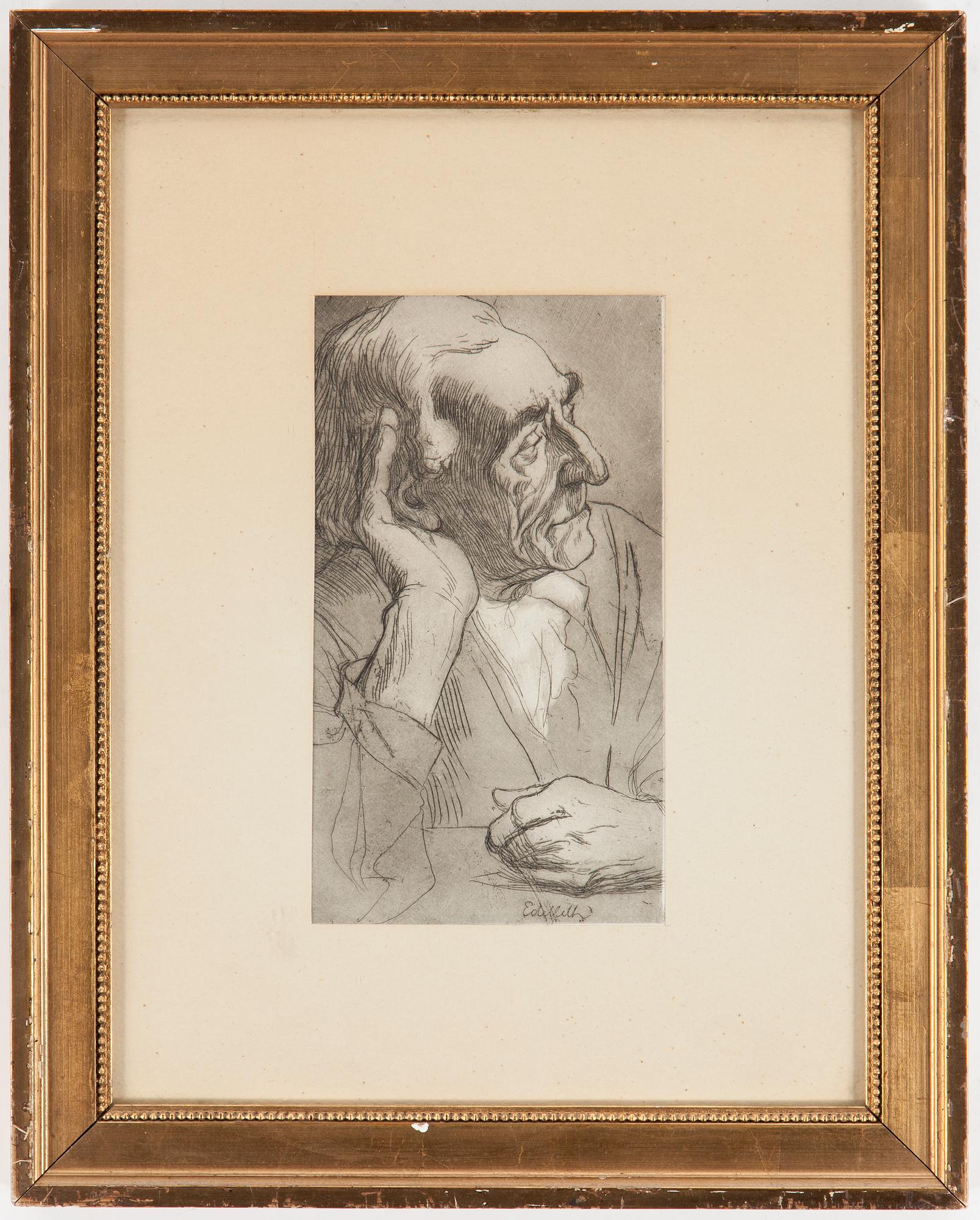 ALBERT EDELFELDT, etsning, signerad i plåten.
