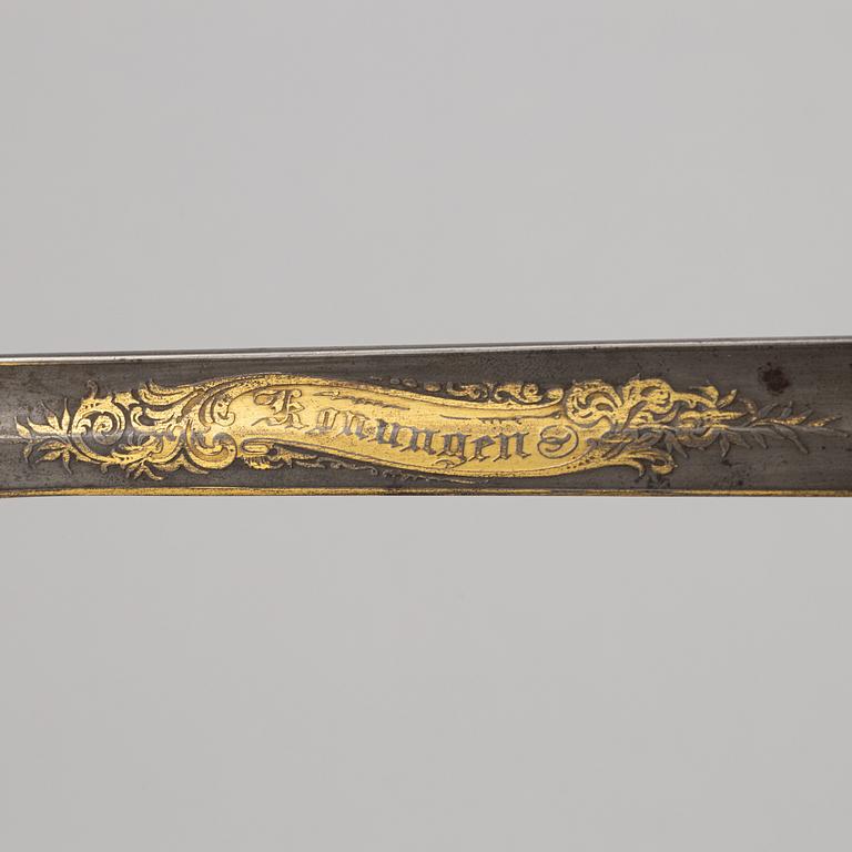 Saber, Swedish, second half of the 19th century, with scabbard.