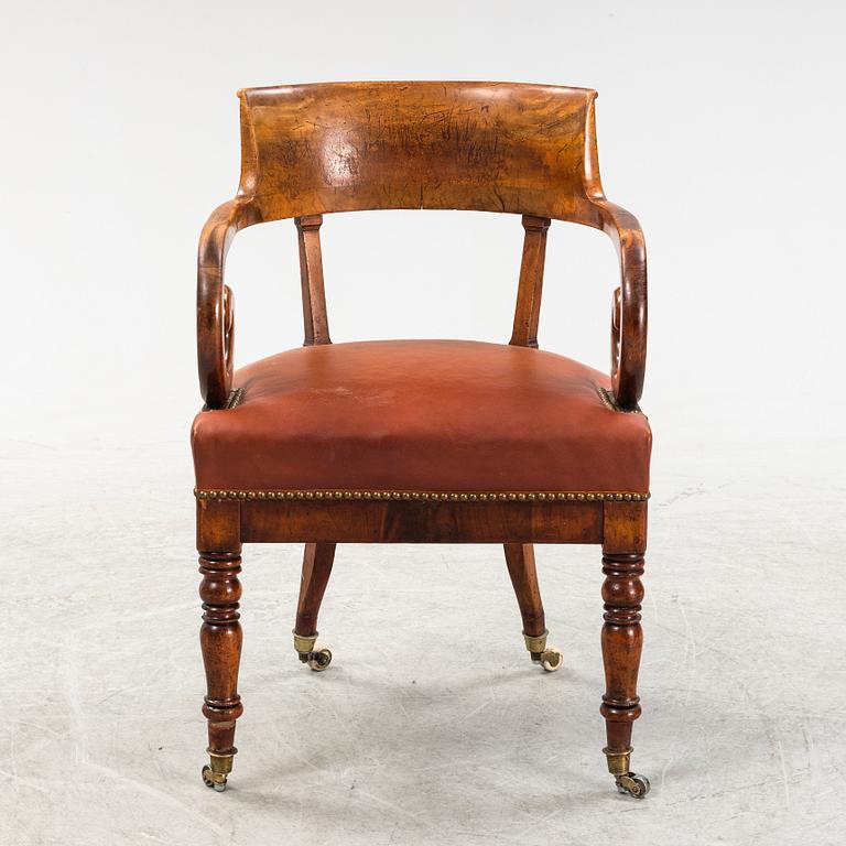 A mahogany office chair, second half of the 19th Century.