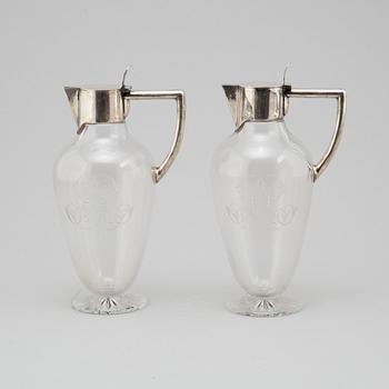 WINE DECANTERS, a pair, CG Hallberg, late 19th century.