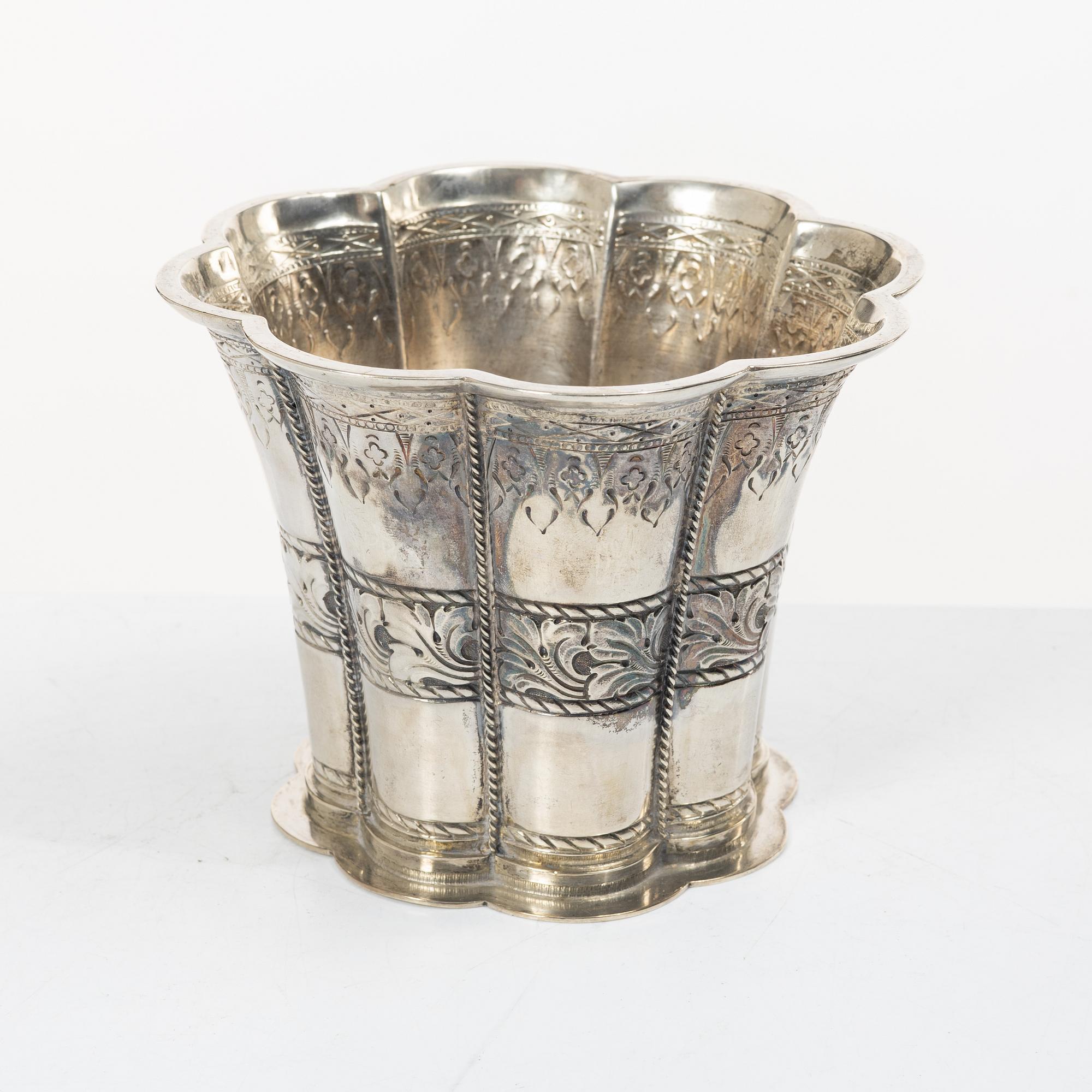 Beaker, so-called Margrete beaker, silver, JW Bohlin, Karlskrona, 1939.
