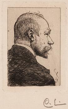 667. Carl Larsson, CARL LARSSON, etching (II state of II), 1896 (edition of maximum 25 copies), signed in pencil.