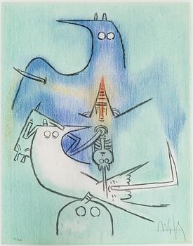 WIFREDO LAM, folder, 10 lithographs, "Pelni Luna", signed and numbered 13/262.