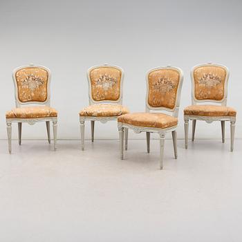 STOLAR, 4 st, gustaviansk stil, 1900-talets mitt.