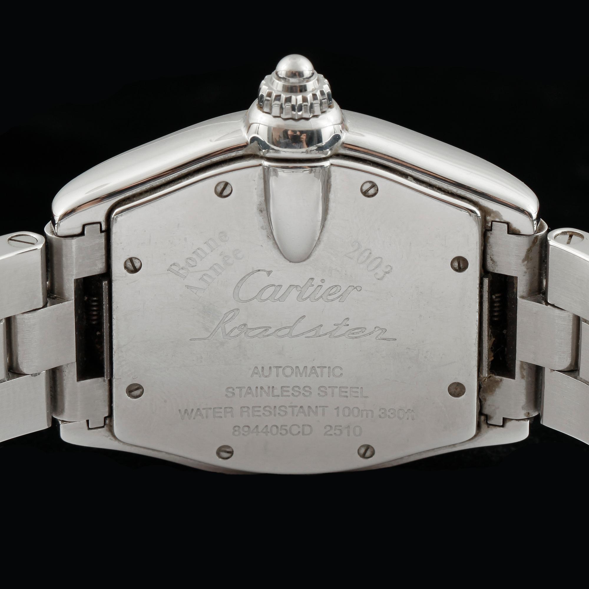 ARMBANDSUR, herr, Cartier - Roadster. Stål. Automatisk. 37 x 35mm. 2004.