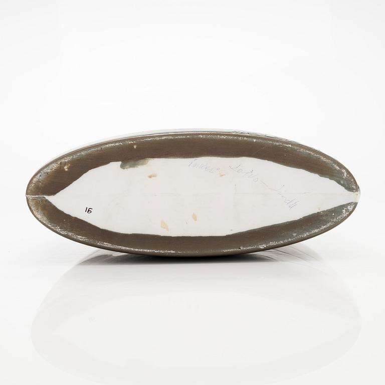 Inkeri Leivo, flaska med propp, porslin, signerad Inkeri Leivo Arabia.