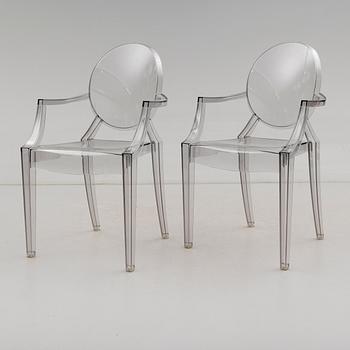 KARMSTOLAR, 1 par, "Louis Ghost", Philippe Starck för Kartell, 1900-/2000-tal.