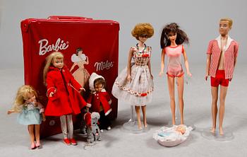 SAMLING LEKSAKER, Barbie, Skipper, Tutti, Ken, mestadels 1960-tal.