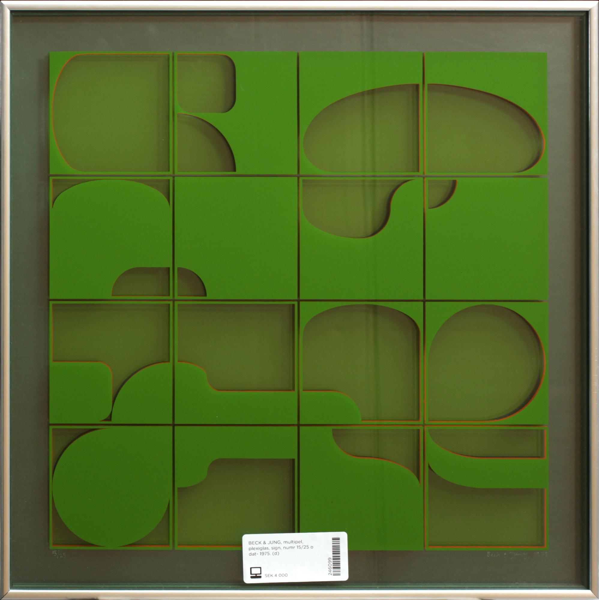 BECK & JUNG, multipel, plexiglas, sign, numr 15/25 o dat 1975.