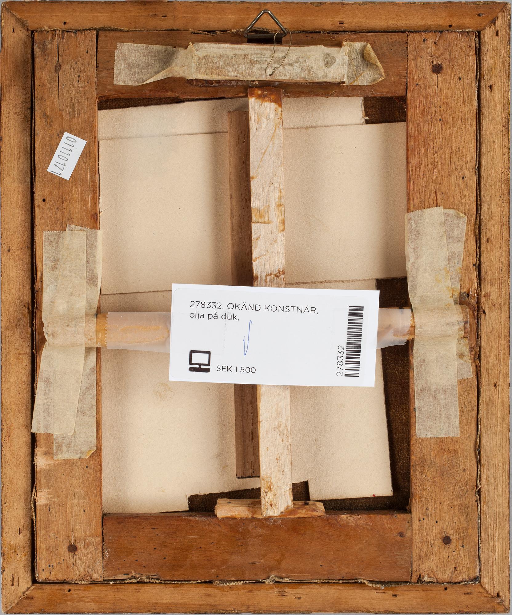 OKÄND KONSTNÄR, olja på duk, 1800-tal.