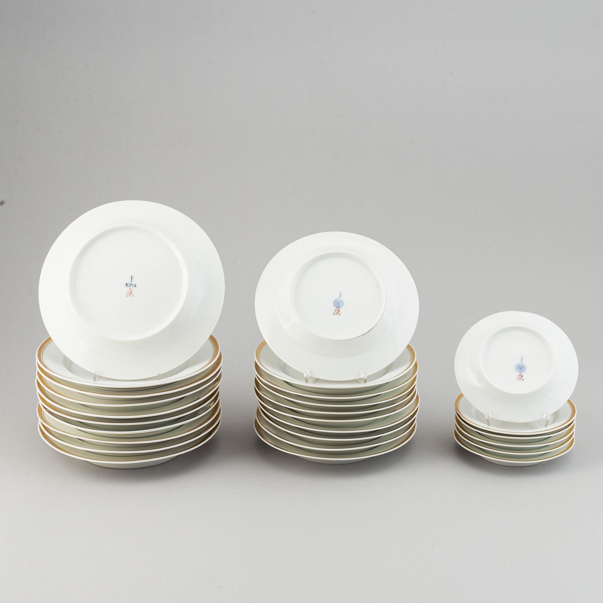 A Berlin part dinner service, KPM, 19th Century.