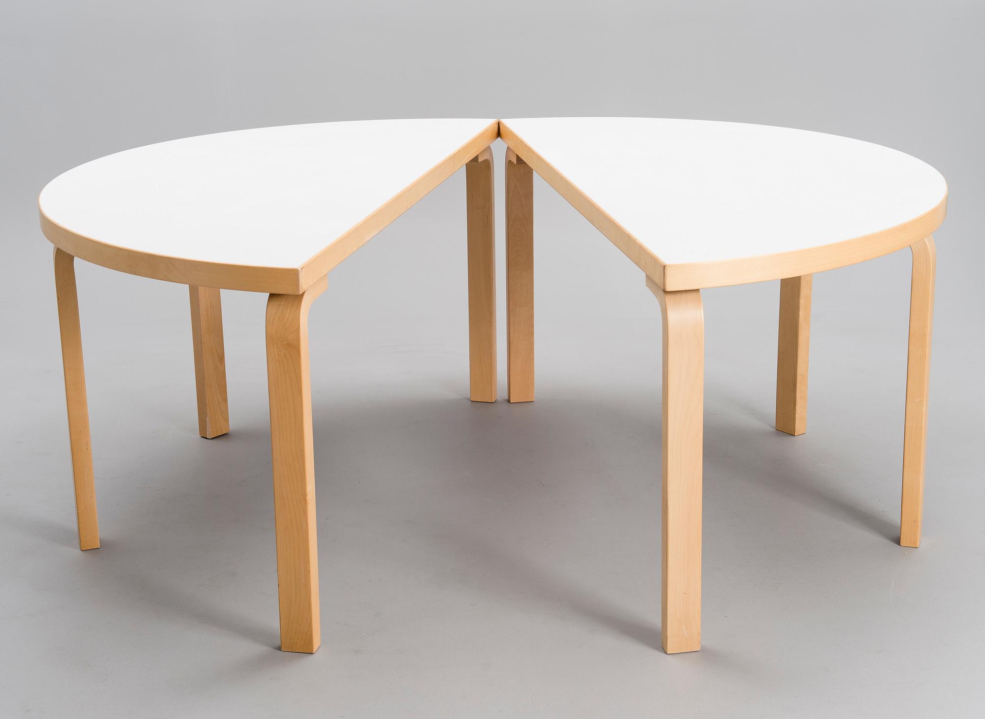 ALVAR AALTO, 2-96. ROUND TABLE, DIVIDED.