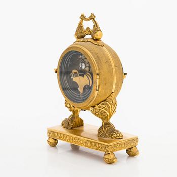 Pöytäkello, kullattua metallia, Ranska 1800-luvun loppupuoli.