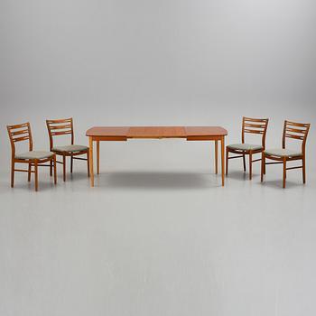 MATBORD samt 4 STOLAR "Della", Ikea. 1950-tal.
