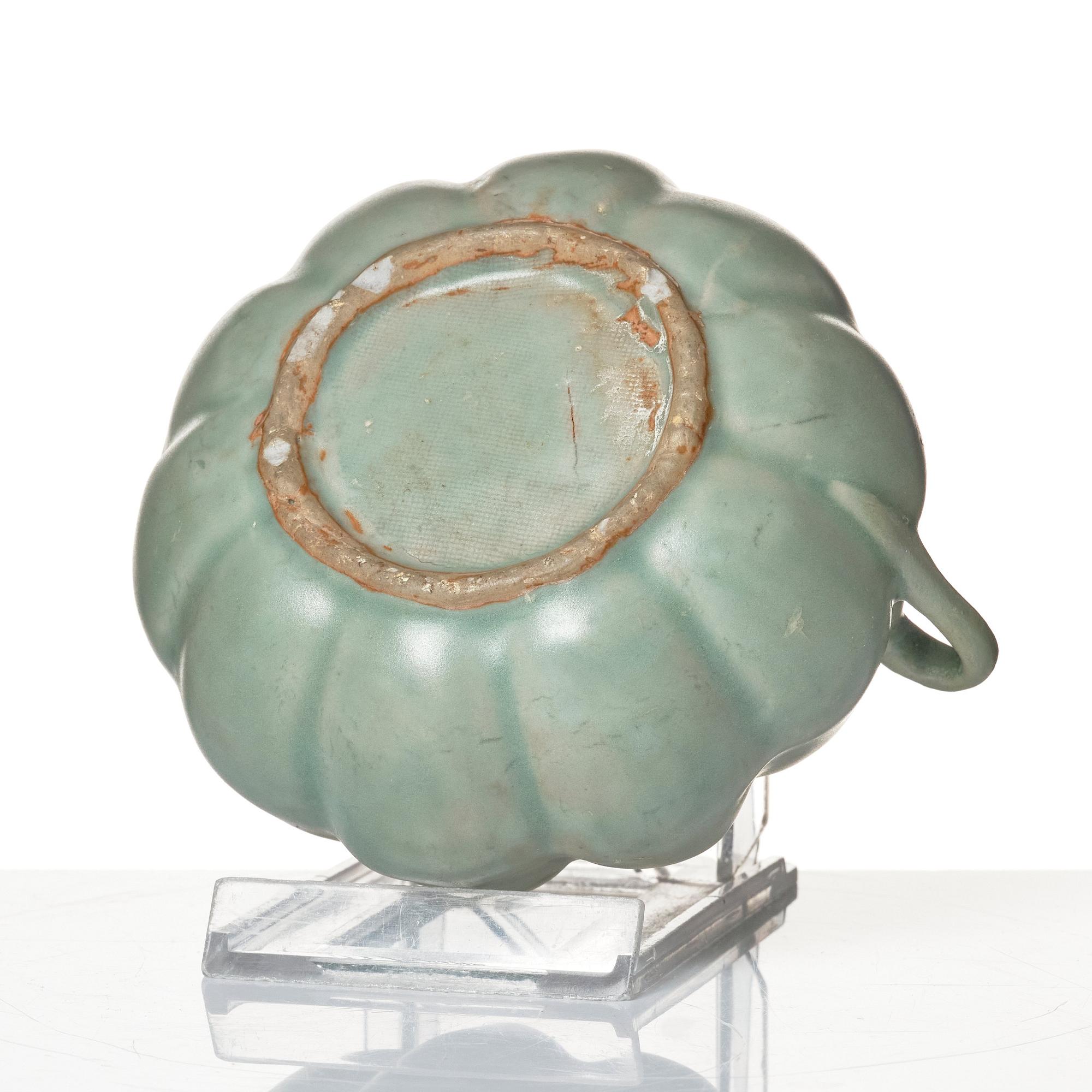 A celadon glazed water pot, Ming dynasty (1368-1644).