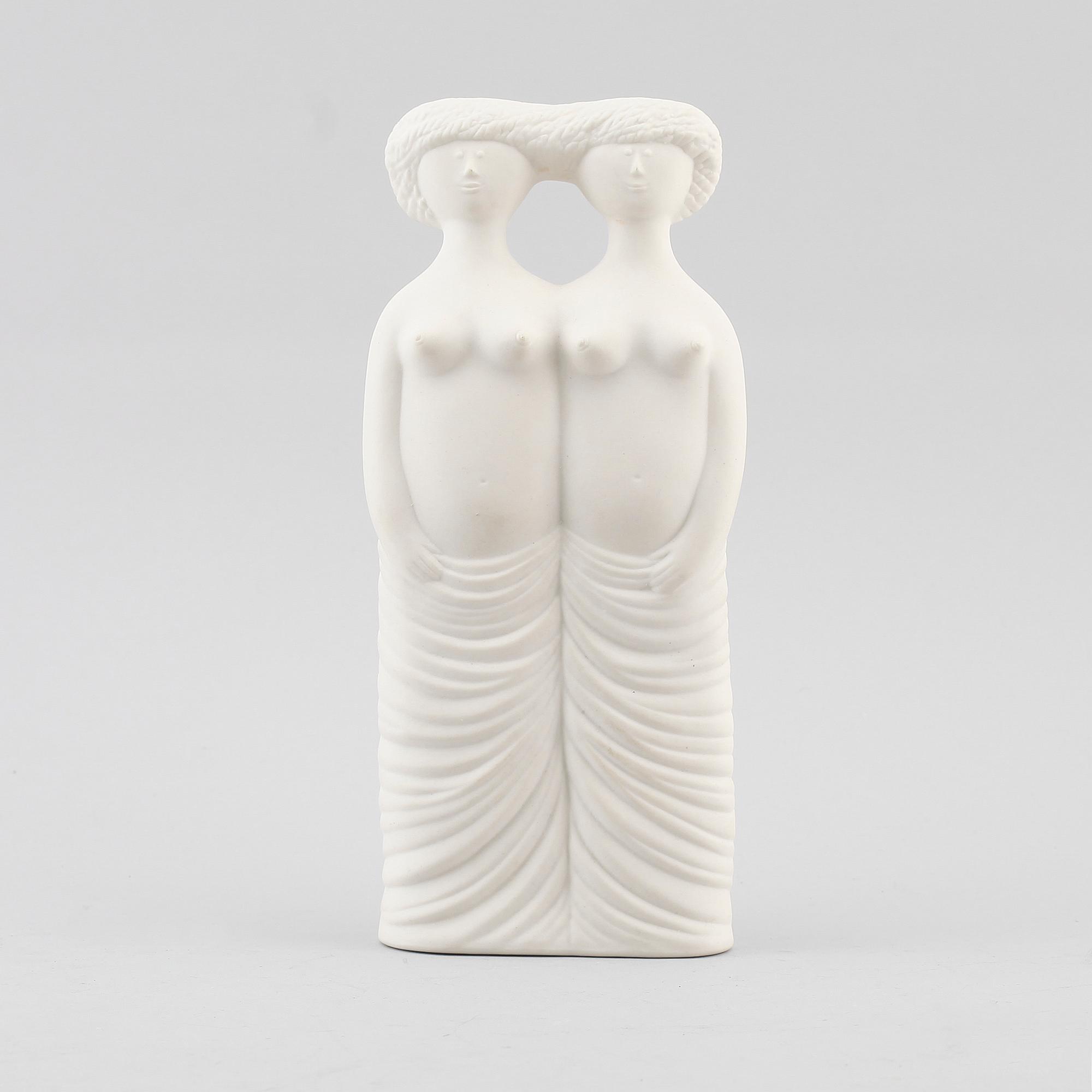 FIGUR, parian, "Tvillingarna", ur serien Figurin, Stig Lindberg, Gustavsberg.