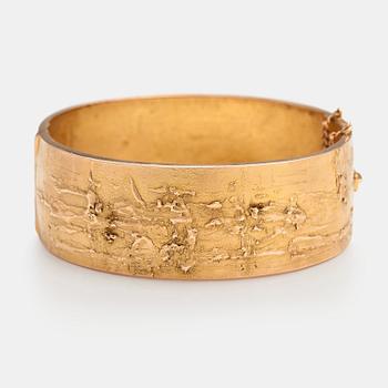 Björn Weckström, A one-of-a-kind 14K gold bracelet "Relief ". Lapponia 1965. Signed BW 65.