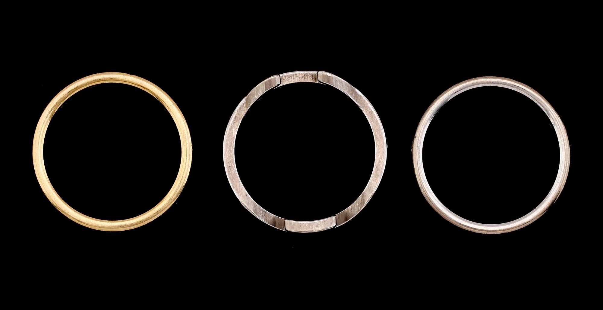 RING, 18K guld/vitguld med diamanter, "Fusion", Nina Koppel, Georg Jensen, Danmark. Total vikt ca 17 g.