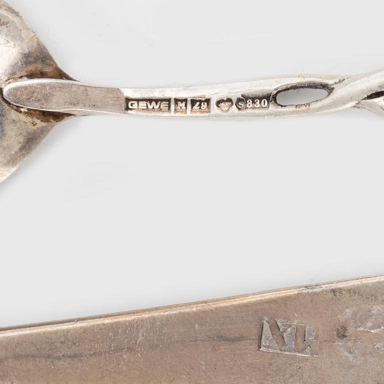 Bestick, 40 st, silver, bl a O Sjögren, Göteborg 1922.